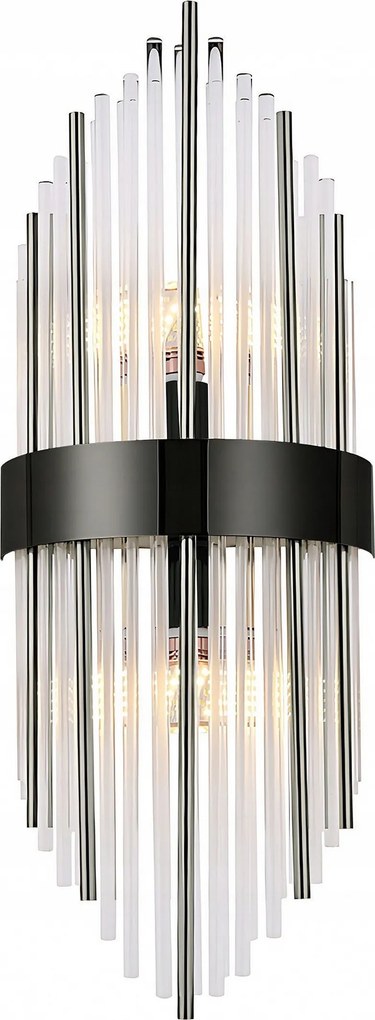 Fali lámpa Fekete/Szürke Üveg Csövek E14 46 cm Folyosóhoz