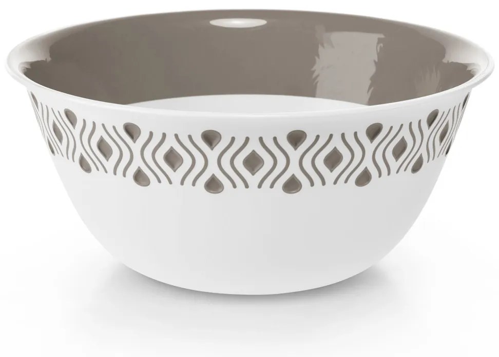 STEFANPLAST Műanyag tál Tosca 29 cm átmérőjű fehér/világosszürke