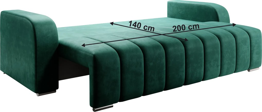 Kinyitható dívány, smaragd, PORIMA