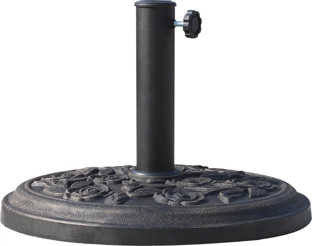 Outsunny 9 kg Kör alakú Üvegszálas Napernyőtartó 38mm/48mm-es Polcokhoz Ø45.5x31 cm Bronz | Aosom