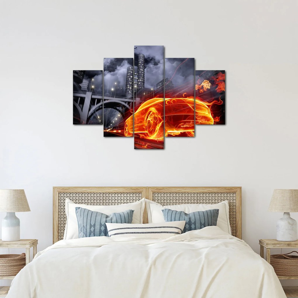 Lángoló autó képe (150x105 cm)