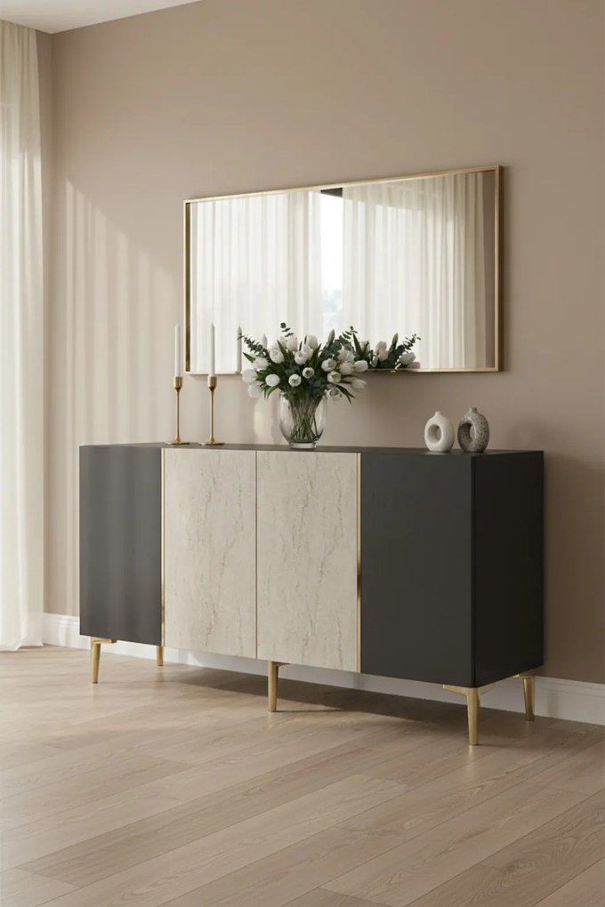 Poli 150 - Anthracite, Travertine, Gold
