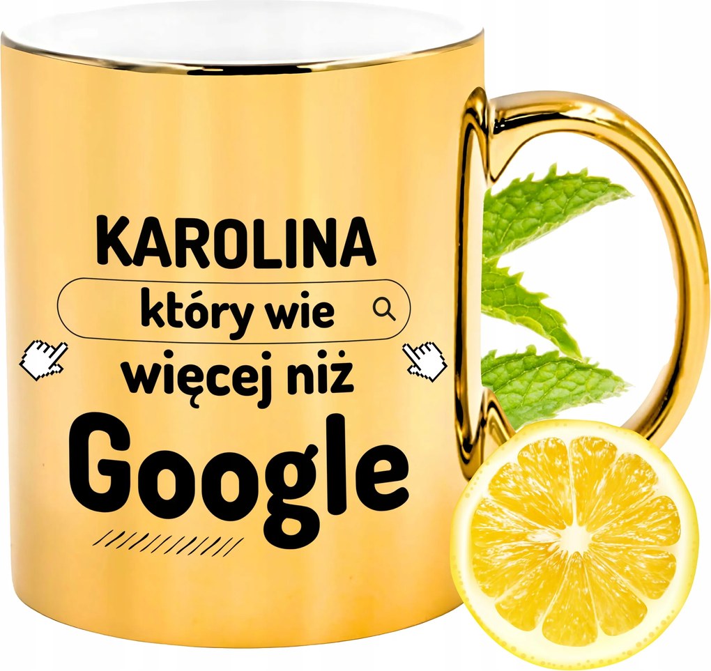 Prémium Arany Csillogó Bögre Karolina Ajándék Nyomtatott Fotóval