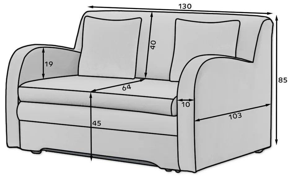 Rózsaszín-világosszürke bársony kinyitható kanapé 130 cm Ario – ELTAP