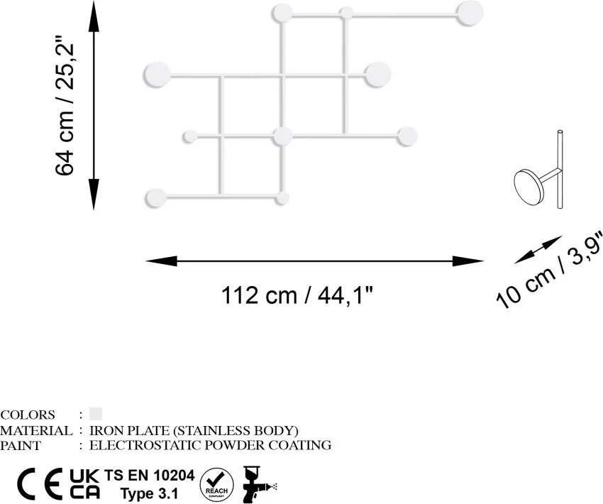 Fali fogas, 112×64 cm – TR494PYT1135