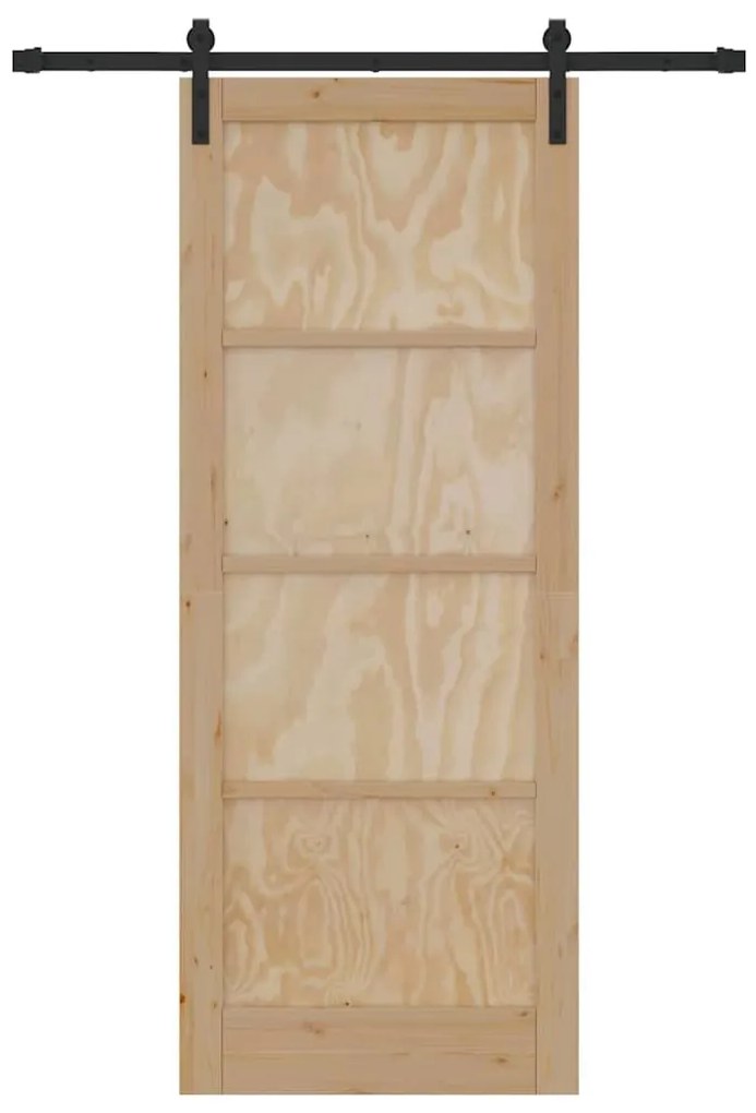 Csúszóajtó Természetes és fekete 83 x 211 cm