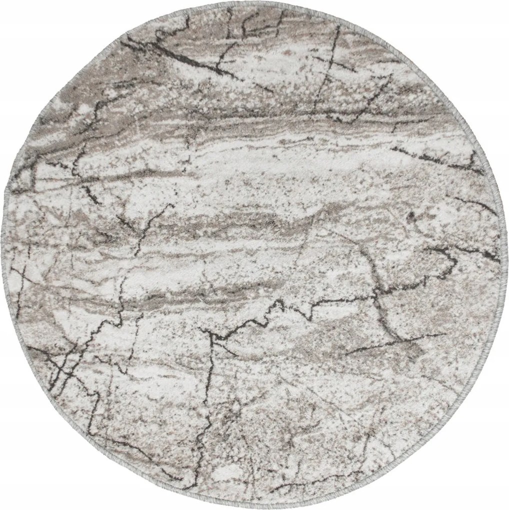 Szürke Kerek Szőnyeg Márvány Beton Nappaliba Marble átm. 67 cm
