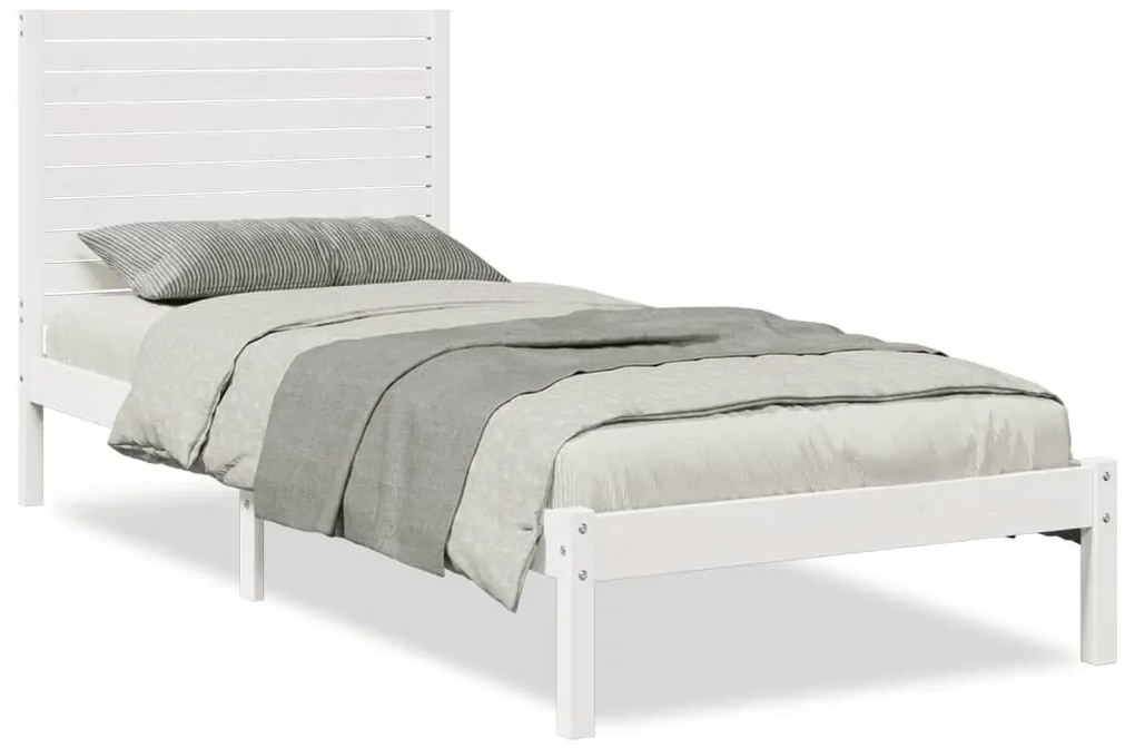 fehér tömör fa extra hosszú ágykeret matrac nélkül 90 x 210 cm