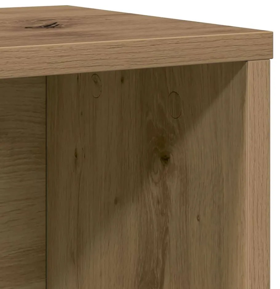 kézműves tölgy színű szerelt fa könyvespolc 60x24x101,5 cm