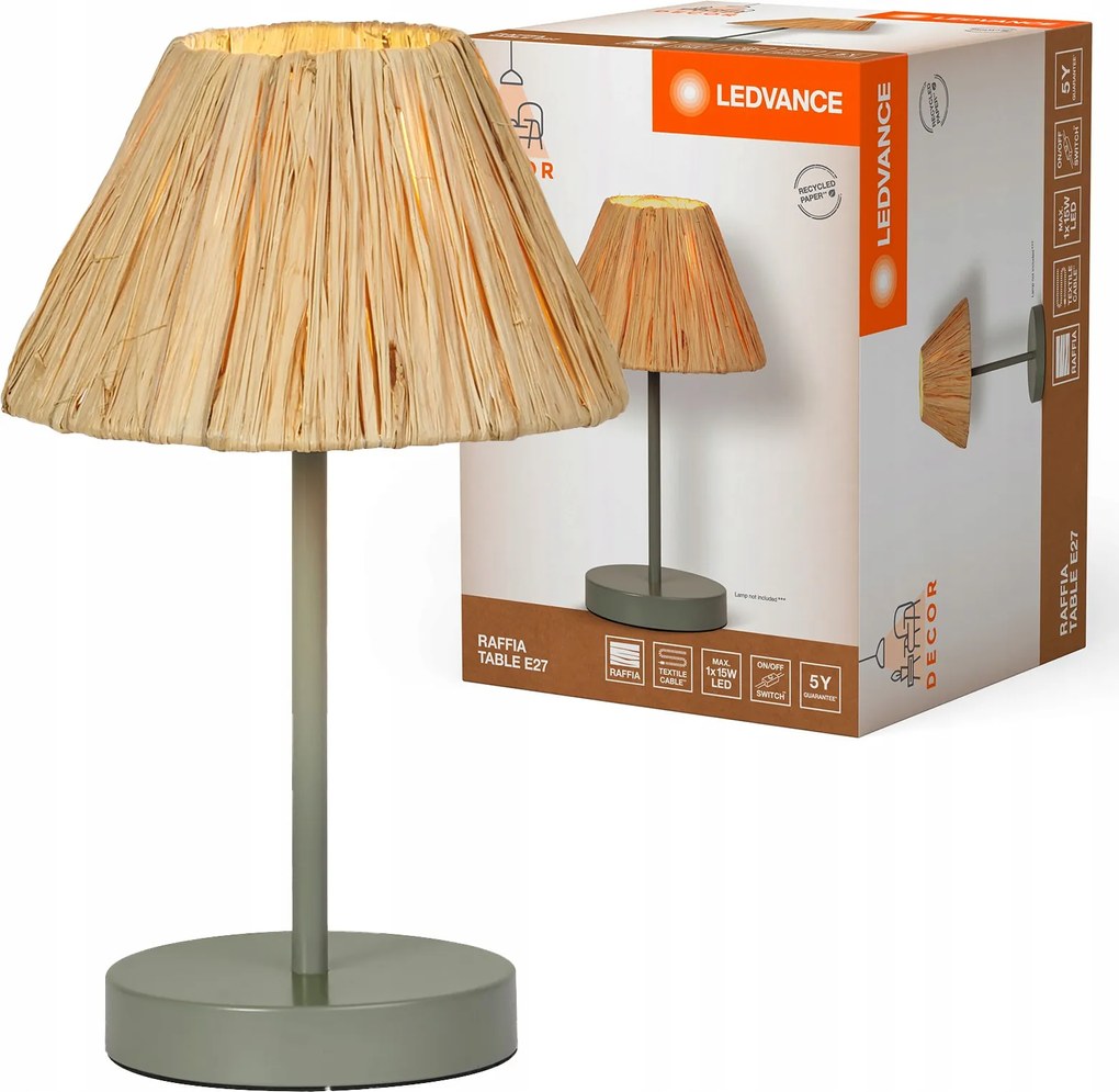 Asztali lámpa Álló asztali lámpa E27 Barna Zöld Usb-c Dekor