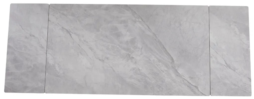 Szürke Márványhatású Bővíthető Kerámia Asztal Fekete Lábbal. LUIGI 160-240 cm