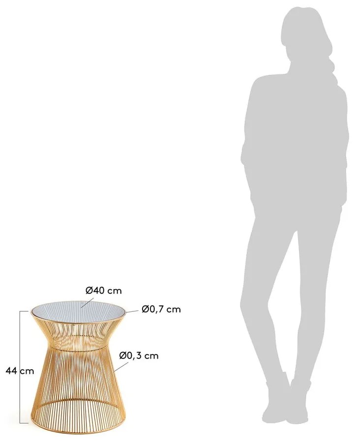 Kerek tárolóasztal üveg asztallappal ø 40 cm Jolene – Kave Home
