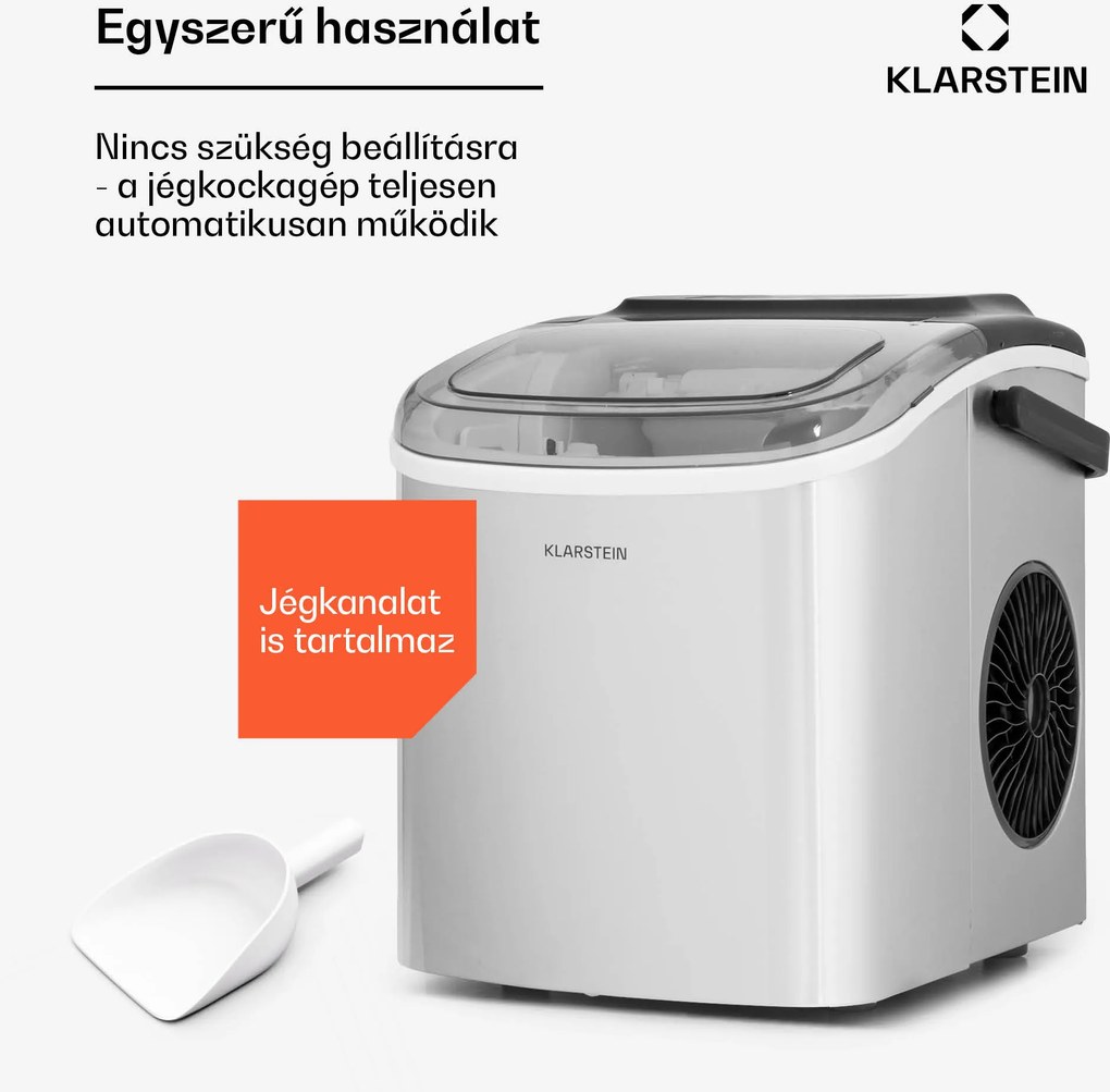 Klarstein Caldwell jégkockakészítő gép Bulleteis 12 kg/24h víztartály: 1,3 l