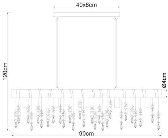 Globo 15532-5HB - KIRA függőlámpa kábellel 5xE14/40W/230V fekete