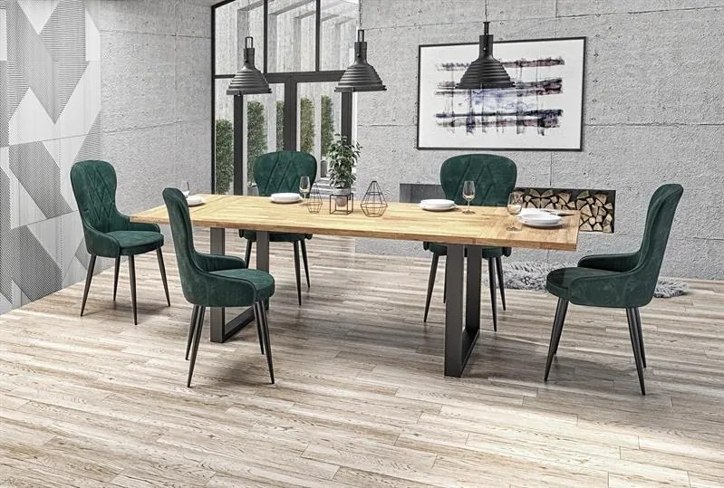 Étkezőasztal tölgyfa lappal RADUS 120(200)x78
