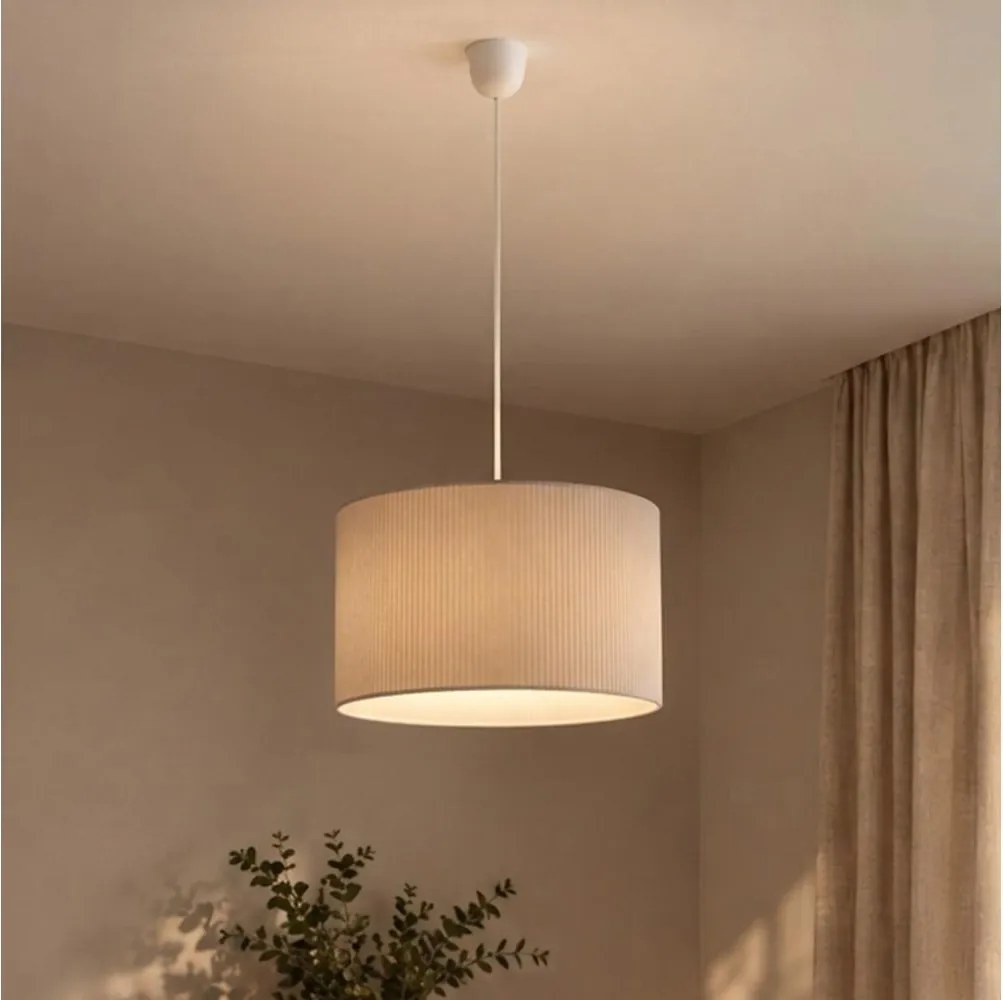 SIRJA PLISADO kábeles csillár, 1xE27/15W/230V, átmérő 35 cm, krémszínű