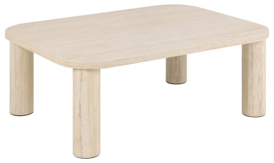Bézs dohányzóasztal márvány dekorral 75x100 cm Solano – Actona