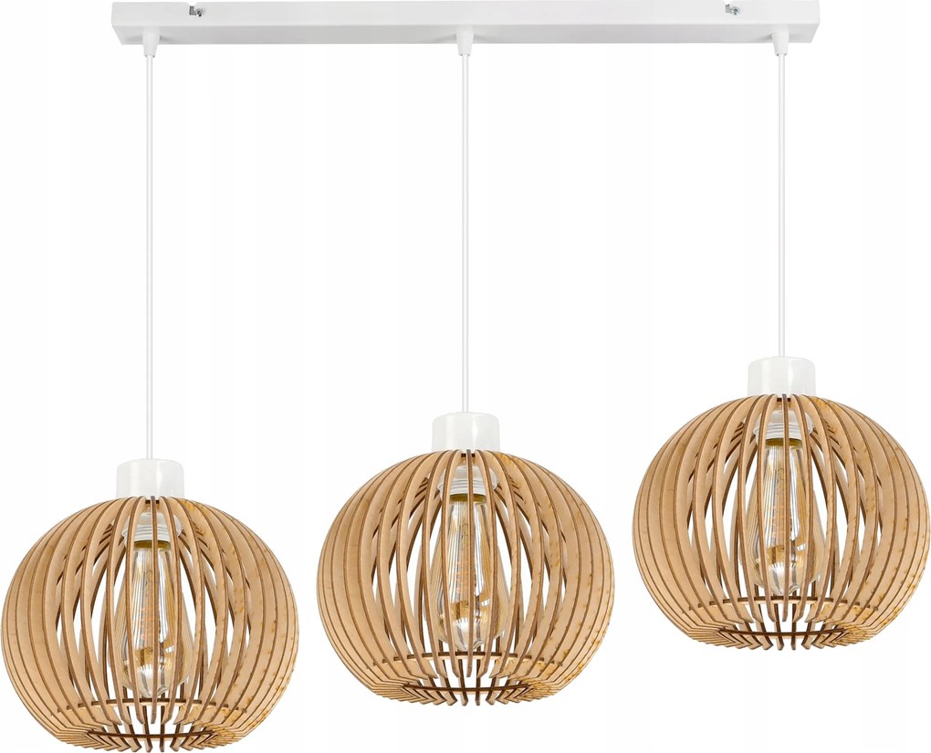 Függő lámpa csillár túlnyúló mennyezet lámpabúra fa 3