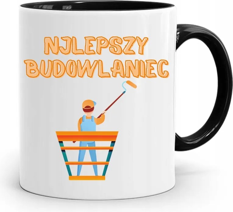 Bögre Fekete Építő Barkács Szakember Ajándék fényképes nyomtatással