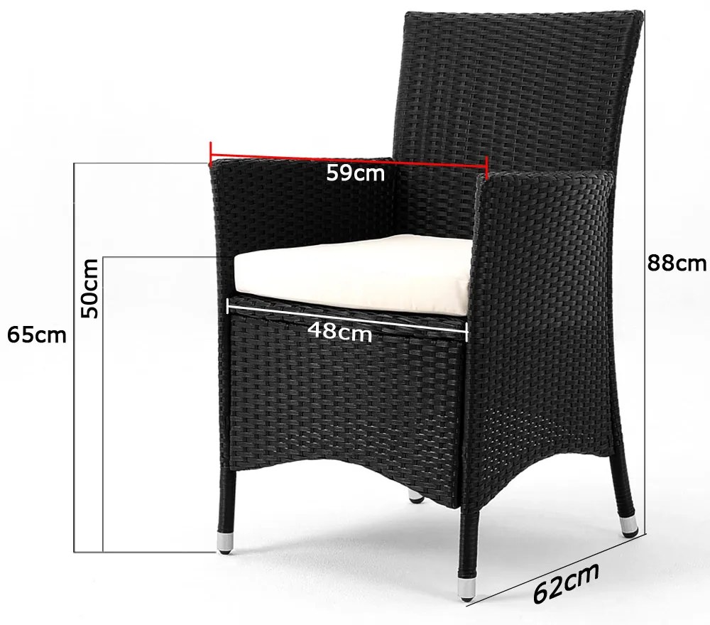 Deuba Kerti rattan szett Berlin 1+8 - fekete