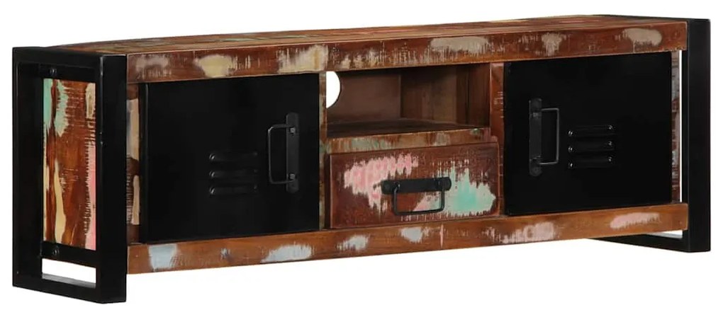 TV szekrény 100x30x35 cm tömörfa, újrahasznosított fa