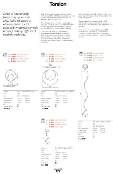 Redo 01-1886 - LED dimmelhető mennyezeti lámpa TORSION LED/29W/230V fehér