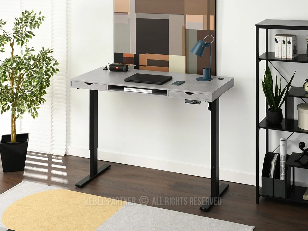PC asztal Osto 140 (beton + fekete). 1109835