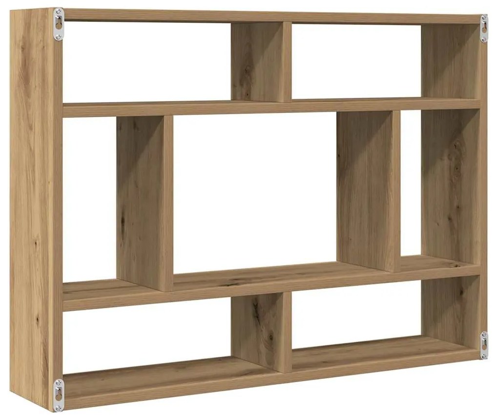 kézműves tölgy színű szerelt fa fali polc 75 x 16 x 55 cm