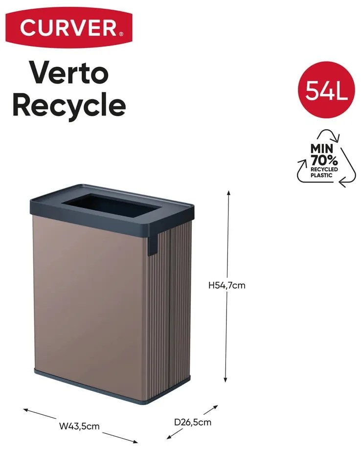 Rózsaszín újrahasznosított műanyag szelektív szemetes 54 l Verto Recycle – Curver