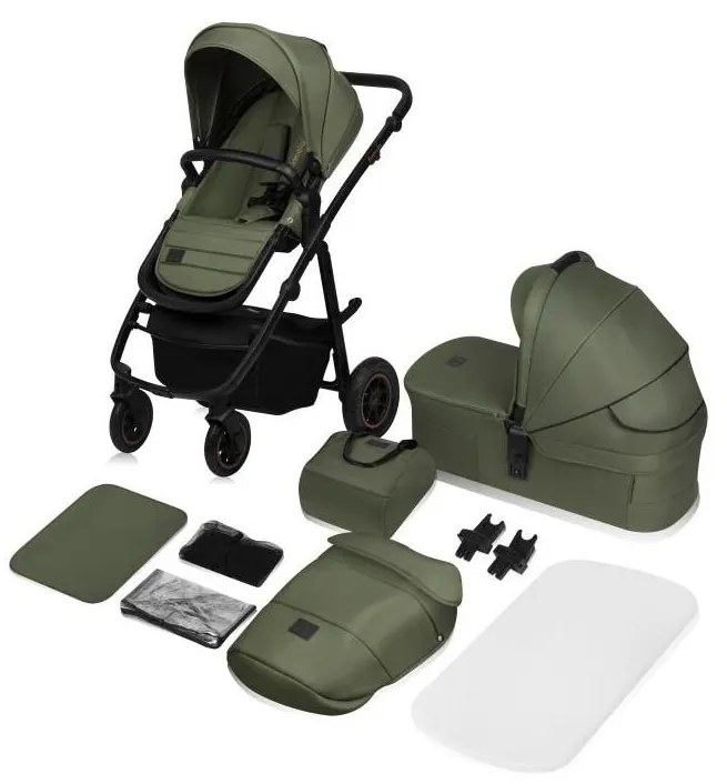 Lionelo - Kombinált babakocsi 2 az 1-ben AMBER PLUS Zöld Erdő