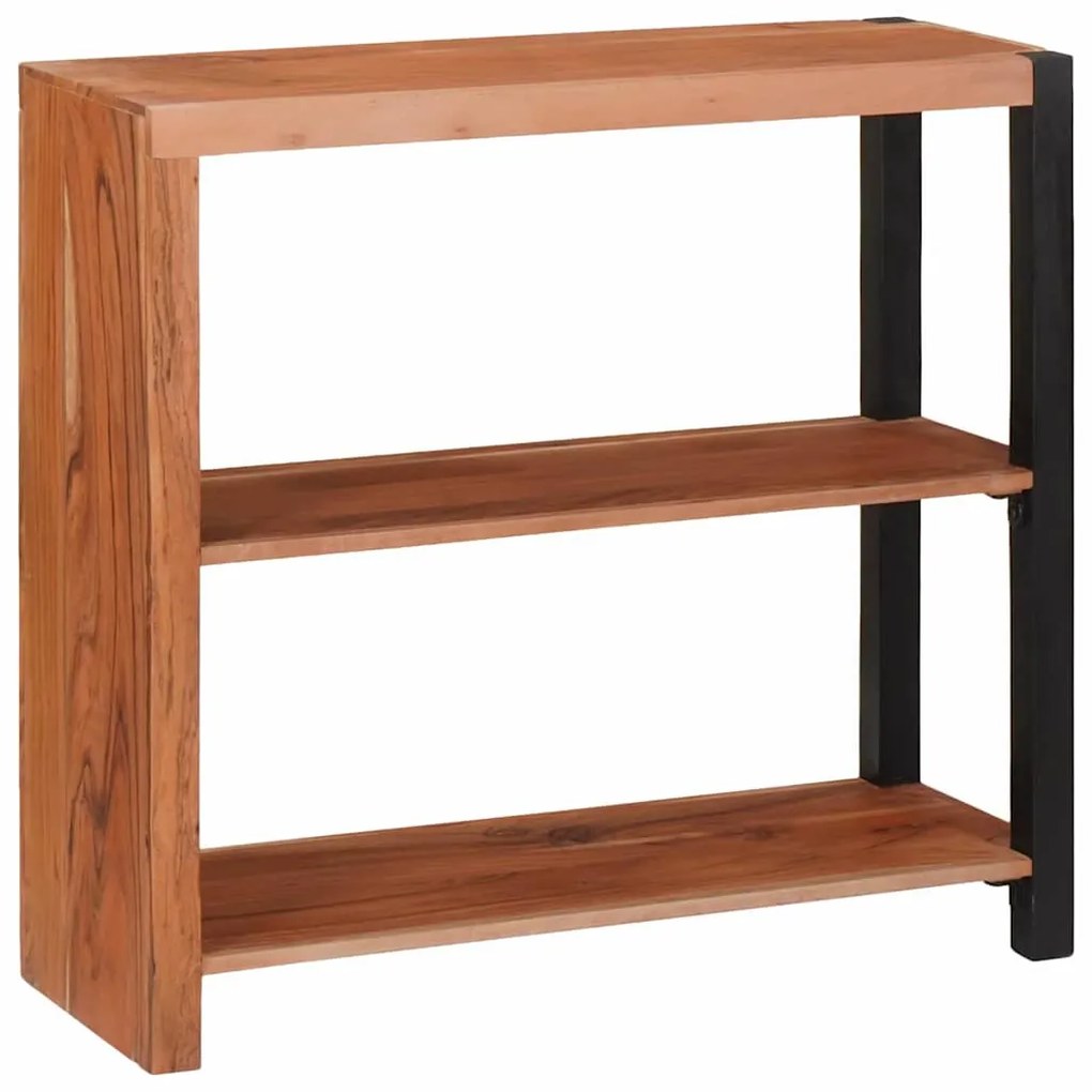 Könyvszekrény Barna, Fekete 80 x 30 x 75 cm Tömör Akácfa