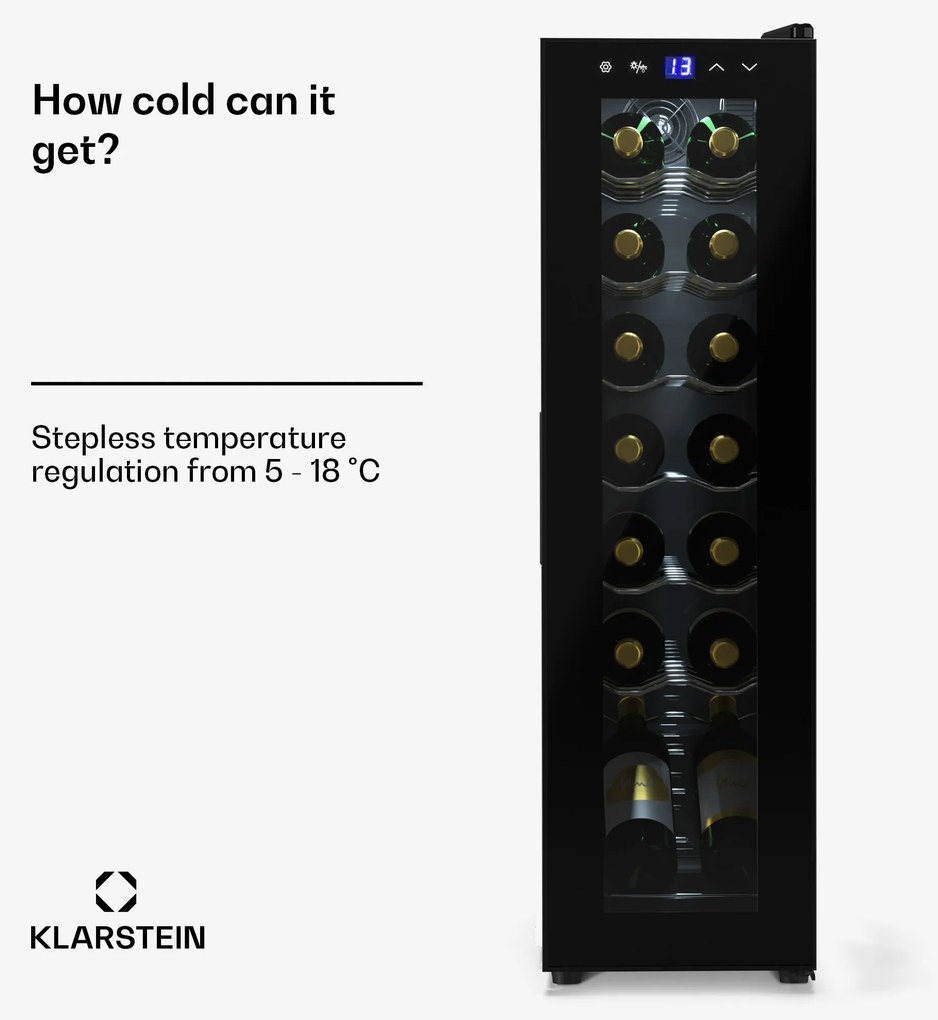 Klarstein Shiraz 14 Slim Uno borhűtő 14 plack 5 - 18 °C érintésvezérlés