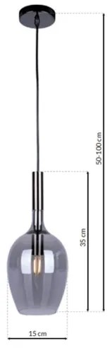 Csillár zsinóron LUGANO 1xE14/40W/230V szürke