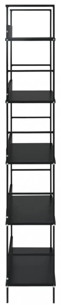 5 szintes fekete szerelt fa könyvespolc 60 x 27,6 x 158,5 cm