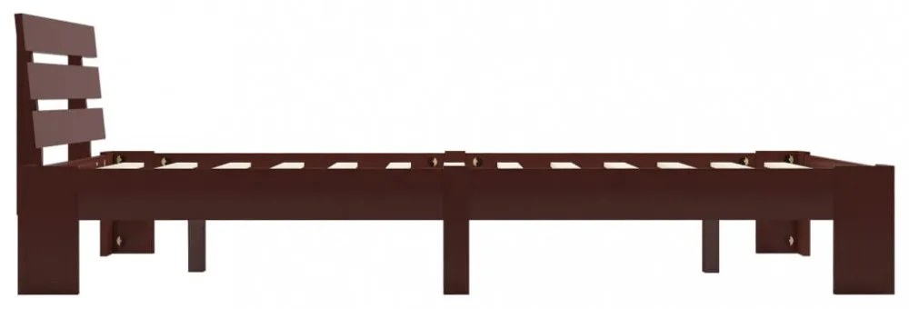 sötétbarna tömör fenyőfa ágykeret 120 x 200 cm