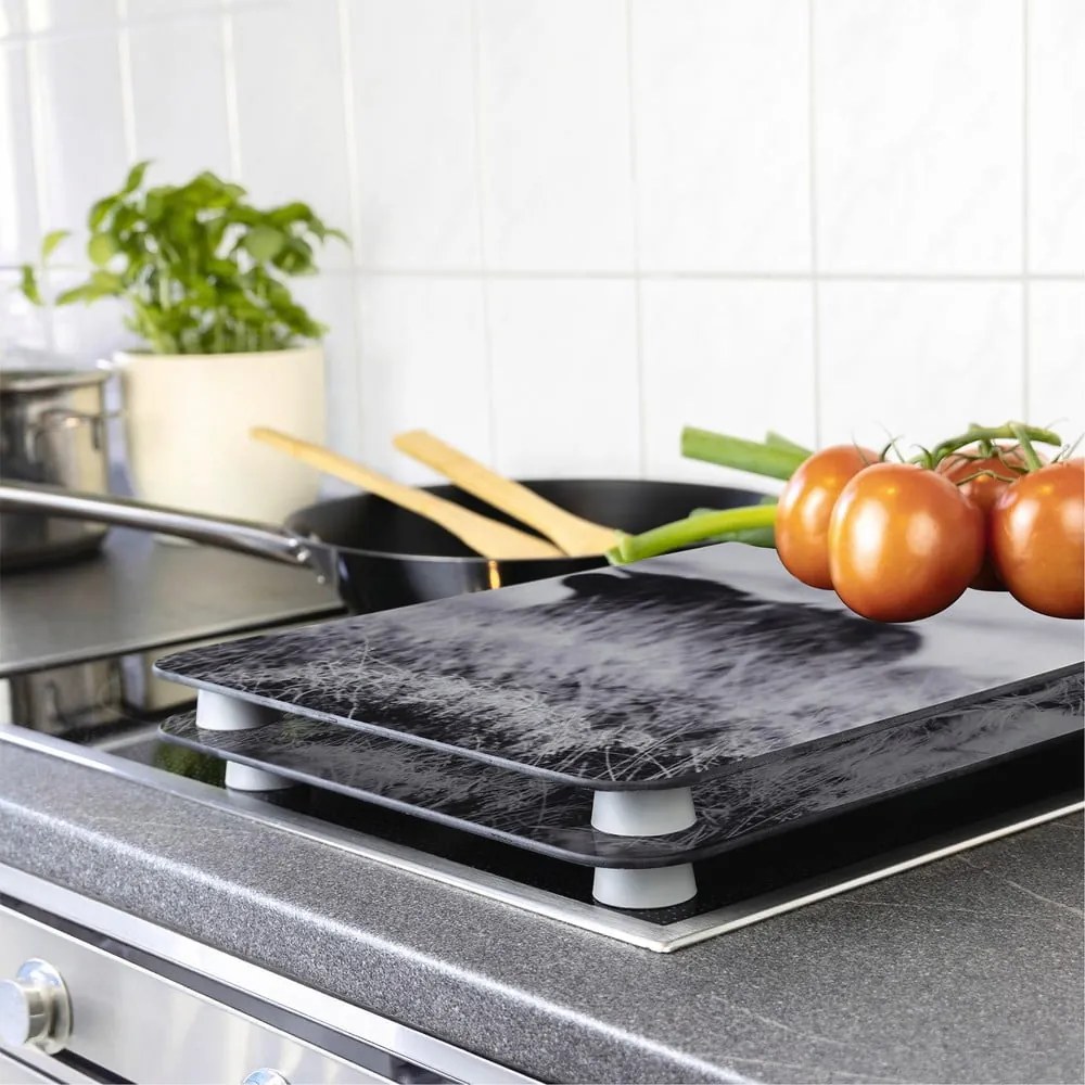 Edzett üveg tűzhely fedőlap szett 2 db-os 30x52 cm Universal Highland Cattle – Wenko