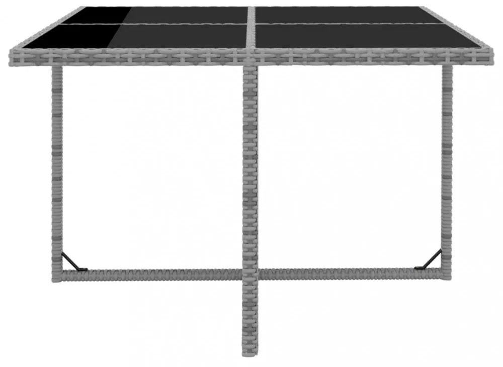 9 részes antracitszürke polyrattan étkezőszett párnákkal