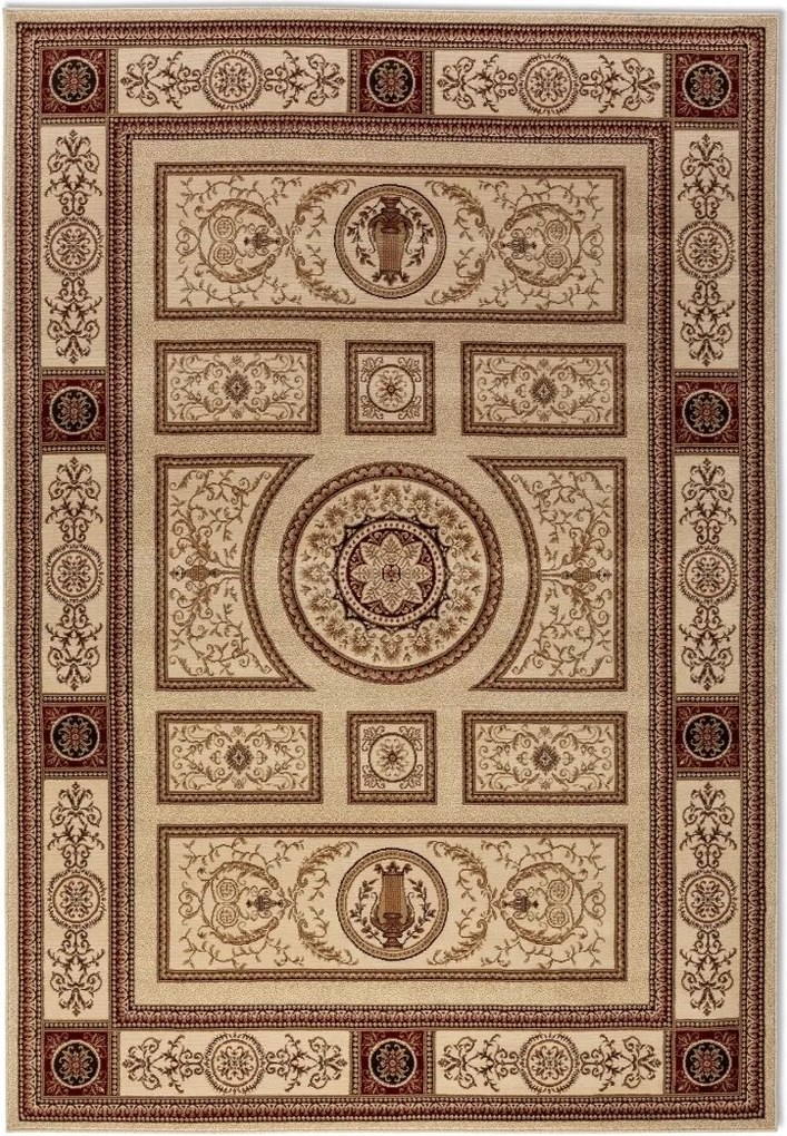 Hagyományos szőnyeg nappaliba 120x170cm,klasszikus krém-bézs minta
