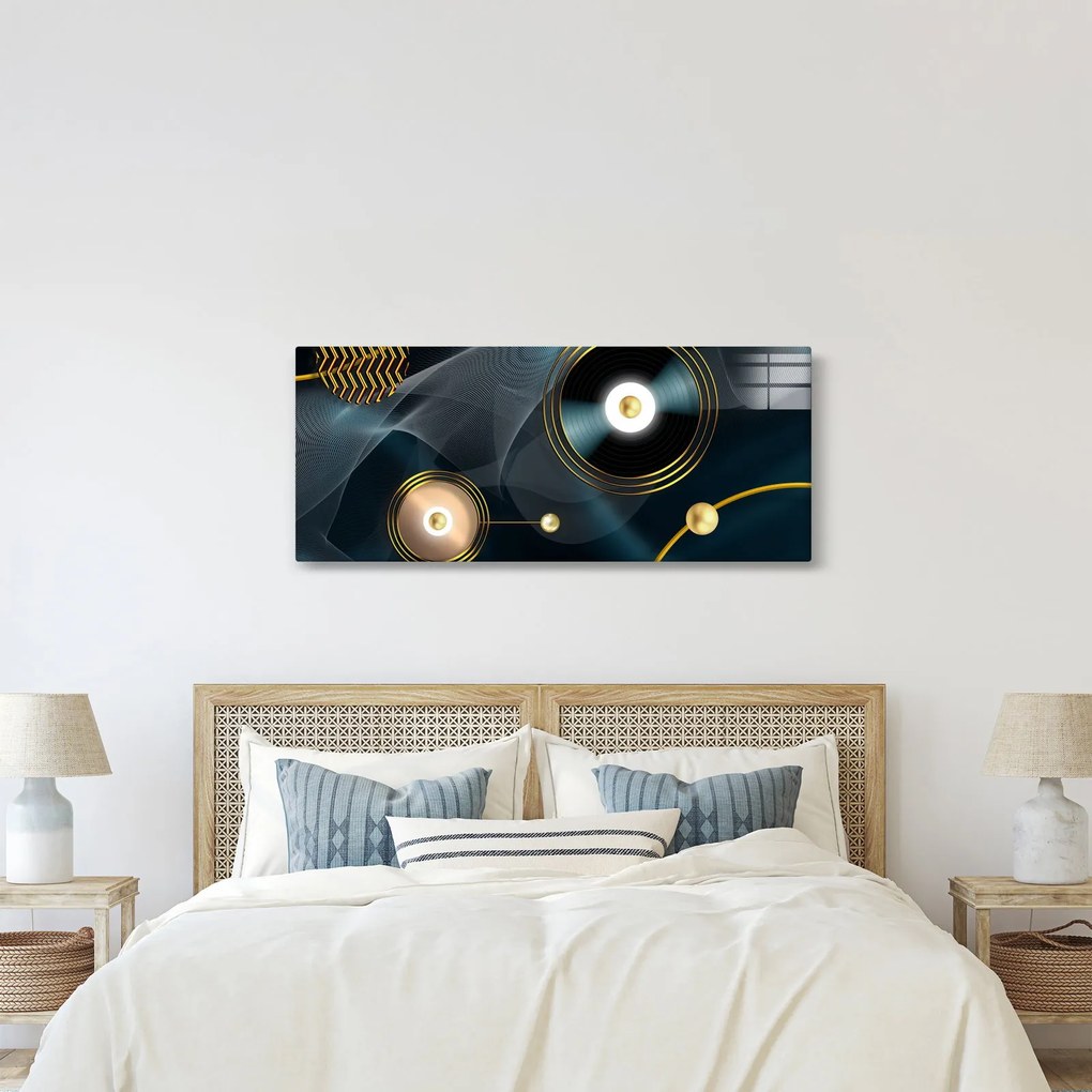 Kép - Arany körök (120x50 cm)