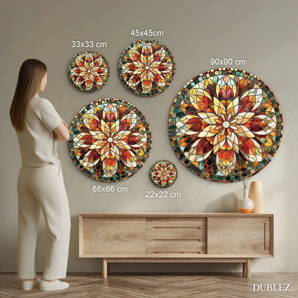 DUBLEZ | Fából készült mandala a falra - A világ színei