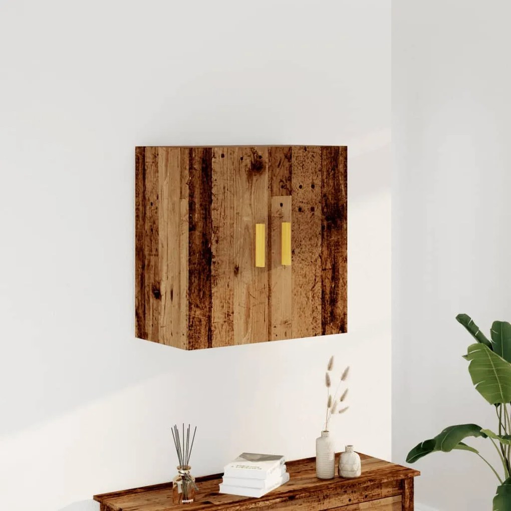 antik fa színű szerelt fa faliszekrény 60 x 31 x 60 cm