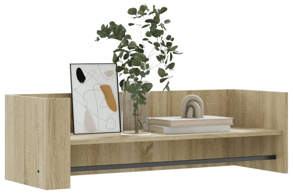 sonoma tölgy színű szerelt fa fali polc 100 x 35 x 30,5 cm