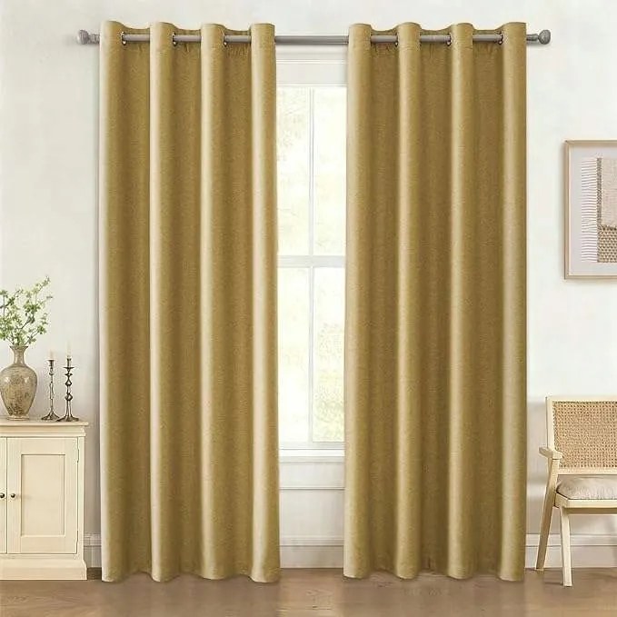 Kész sötétítő függöny 140x145 cm Mustár szín 2 db-os szett