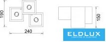 ELDLUX GS-C06-3 Kocka Mennyezeti Lámpa IP20