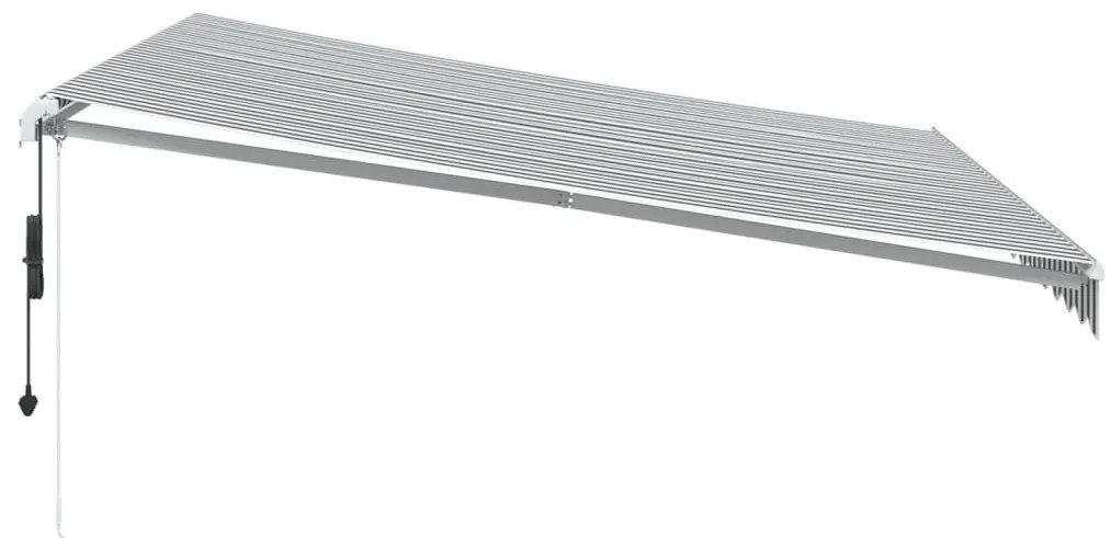 antracitszürke-fehér LED-es automata napellenző 400 x 350 cm