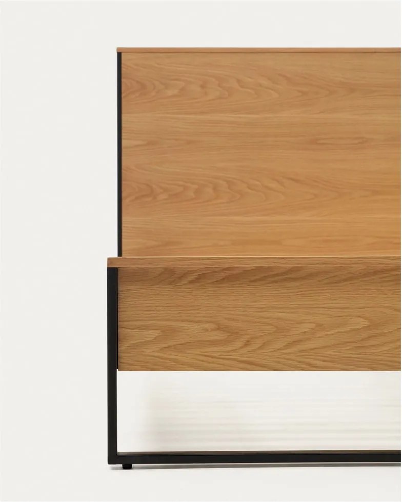 Natúr színű franciaágy ágyráccsal 160x200 cm Taiana – Kave Home