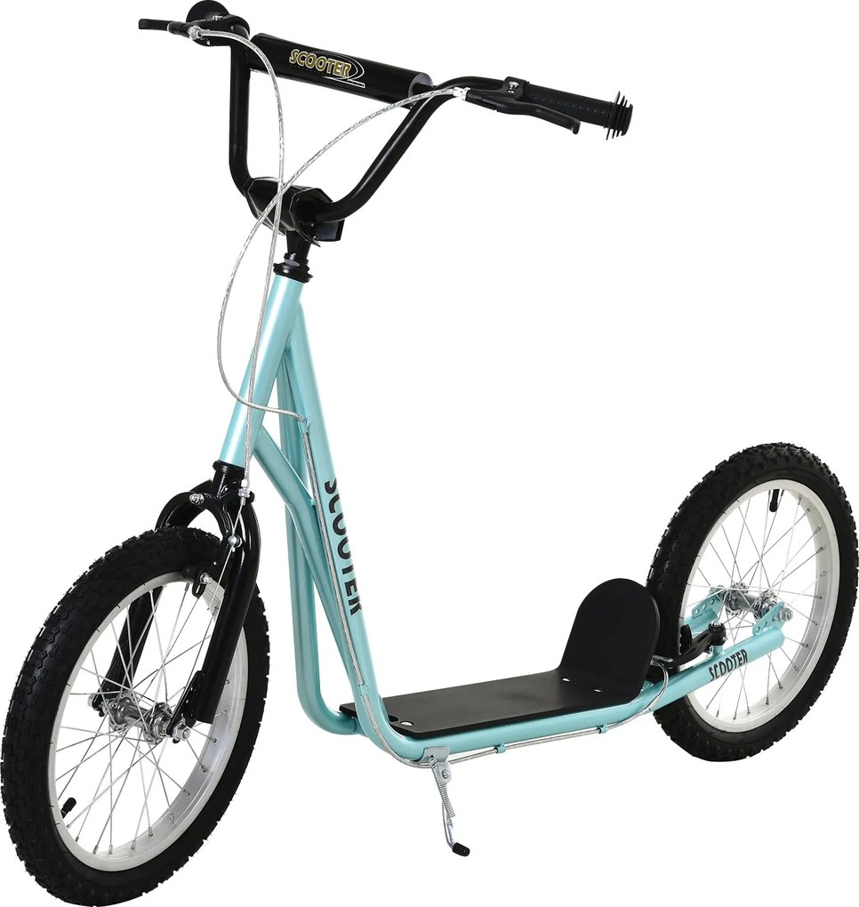 HOMCOM Gyerek Roller - Kick Scooter Városi Roller Gyerekeknek, Levegővel Töltött Kerekekkel és Fékkel, Esőálló, Összecsukható, 5 Éves Kortól, 16 Hüvel