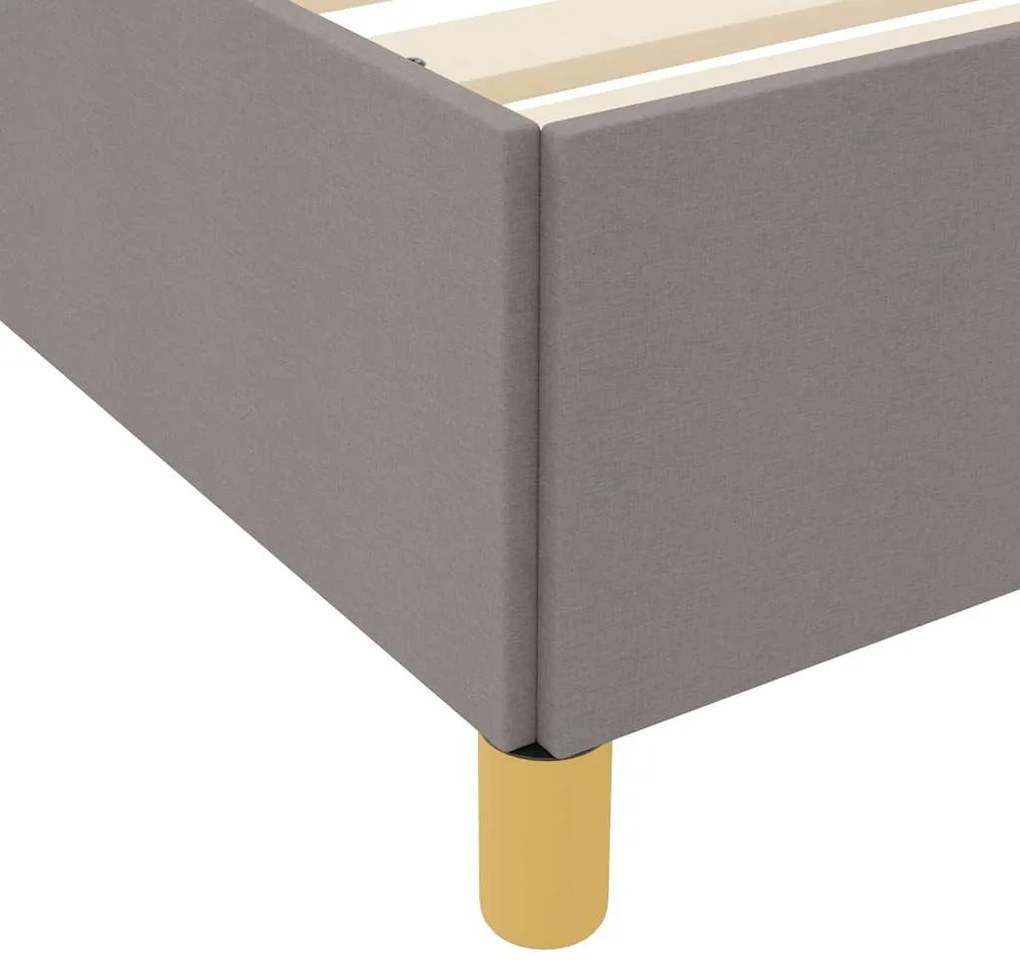 Boxrugós ágy matracmal Taupe és fehér 200 x 200 cm szövet