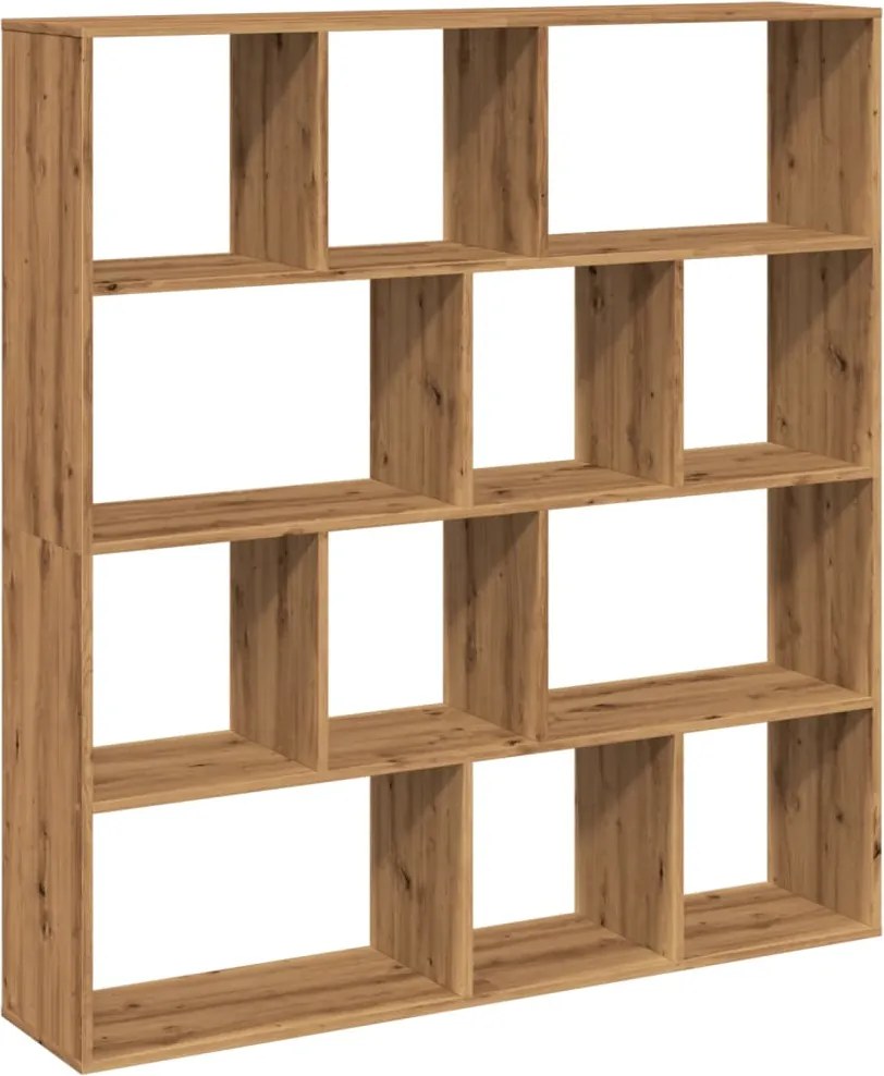 vidaXL kézműves tölgy színű szerelt fa könyvszekrény 132x29x141,5 cm