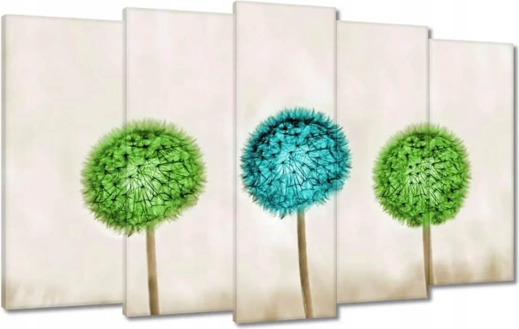 Vászonkép 100x60 Lime pitypangok